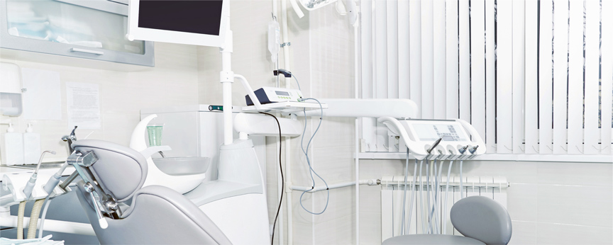 Dentist Chair with bright lights